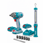 Combo Inalámbrico TOTAL 20V – Llave de Impacto + Lámpara de Trabajo