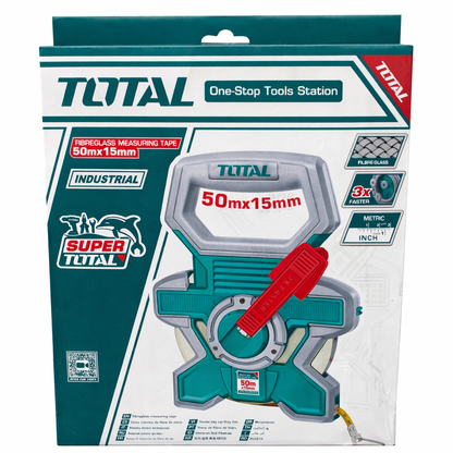 Cinta métrica de fibra de vidrio TOTAL 50m x 15mm