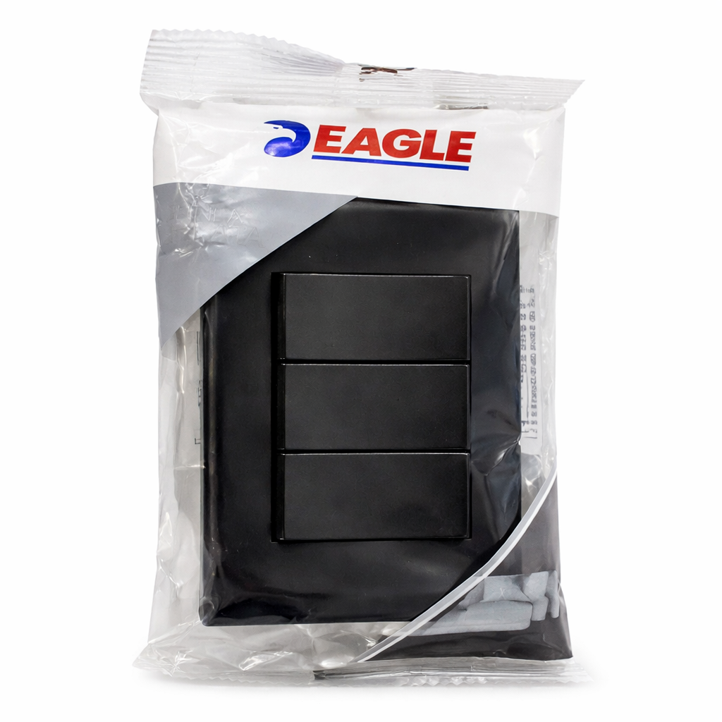 Apagador Triple linea plata negreo EAGLE