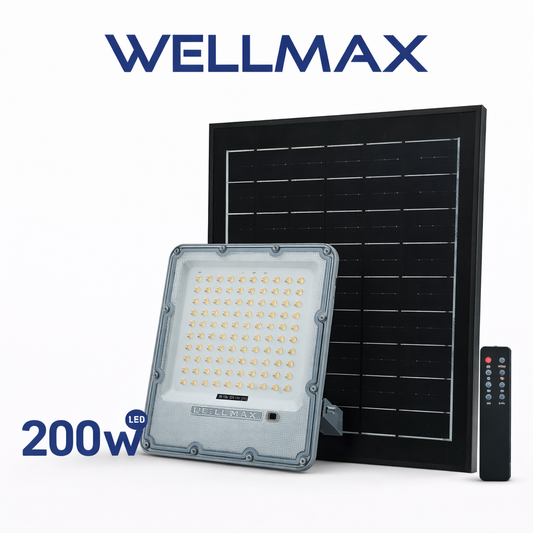 Reflector Solar WELLMAX SOLARIS 200W (Panel Grande + Control Remoto)