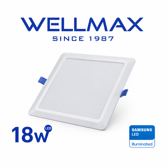 wellmax 18w led panel cuadrada para empotrar