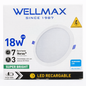 Panel LED Recargable WELLMAX 18W – Luz Fría 6500K – 3 Niveles (IP20)