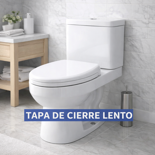 Asiento de inodoro de cierre lento 19"
